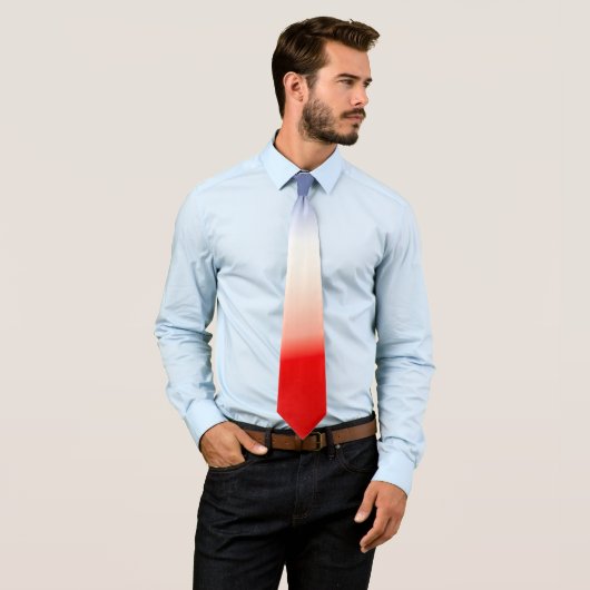 Cravate Rouge, Blanc, Bleu Spectaculaire (En situation)