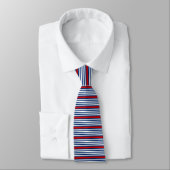 Cravate Rouge blanc et bleu (Attaché)
