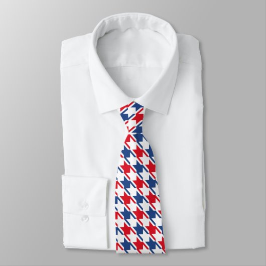 Cravate Rouge blanc et bleu Motif de base répétitive (Attaché)