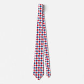 Cravate Rouge blanc et bleu Motif de base répétitive (Devant)