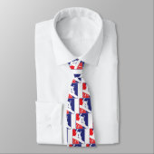 Cravate Rouge-Blanc-et-Bleu-Neige-Boa (Attaché)