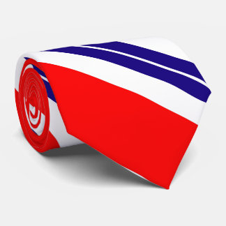 Cravate Rouge blanc et bleu rayé
