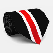 Cravate Rouge, blanc et noir classique élégant à rayures s (Roulé)