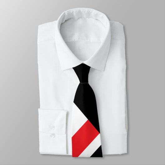 Cravate Rouge Blanc Noir (Attaché)