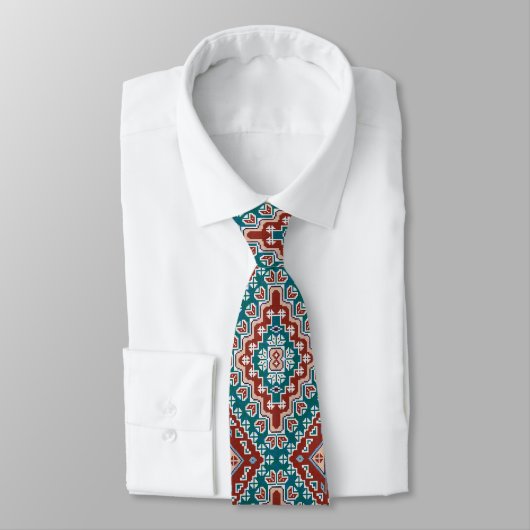 Cravate Rouge Bleu Turquoise Amérindiens Navajo (Attaché)