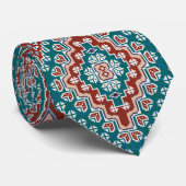 Cravate Rouge Bleu Turquoise Amérindiens Navajo (Roulé)