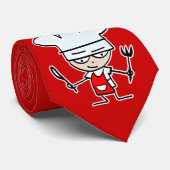 Cravate rouge cadeau pour cuisinier cuisinier (Roulé)