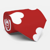 Cravate rouge Coeurs blancs (Roulé)