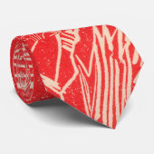 Cravate rouge de Blockprint de tulipe (Roulé)