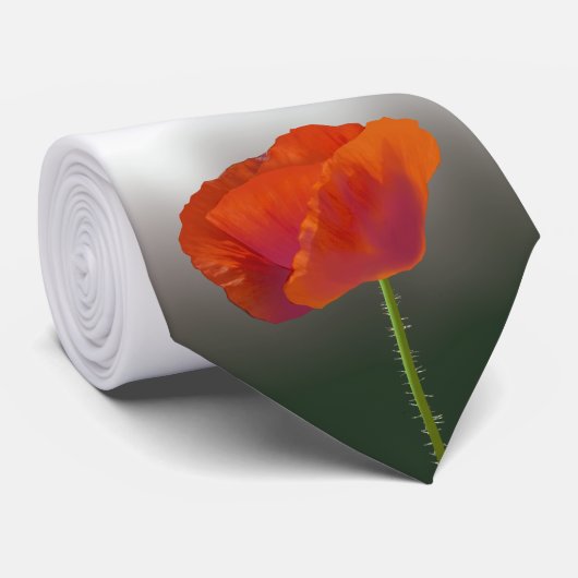 Cravate rouge de fleur de pavot (Roulé)
