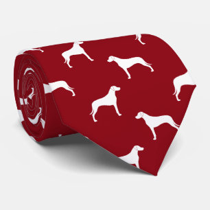 Cravate Rouge de motif de silhouettes de chien de