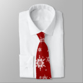 Cravate rouge de Noël de flocons de neige (Attaché)