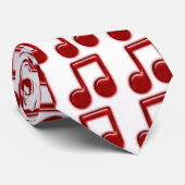 Cravate rouge de note de musique (Roulé)