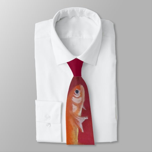 cravate rouge de poissons (Attaché)