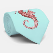 Cravate rouge de turquoise d'hippocampe (Roulé)