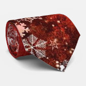 Cravate rouge de vacances d'hiver de flocon de (Roulé)