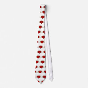 Cravate rouge de Valentine de coeur