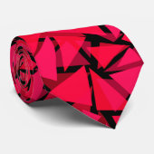 Cravate rouge écarlate motif, géométrique, abstrait th (Roulé)