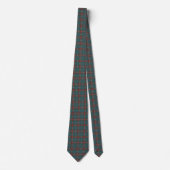 Cravate Rouge Et Blanc Minimal Plaid Sur Vert Foncé (Devant)