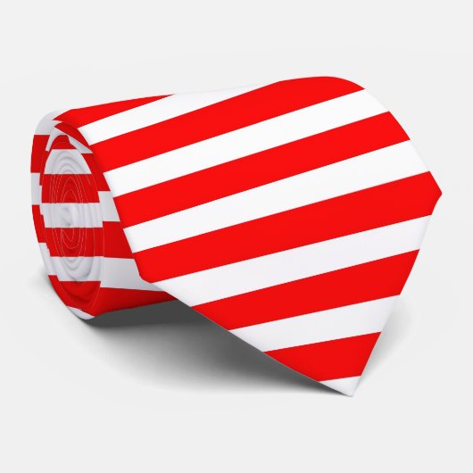 cravate rouge et blanc rayé (Roulé)