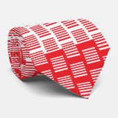 Cravate rouge et blanche avec conception abstraite (Roulé)