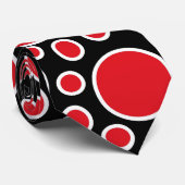 Cravate rouge et blanche de pois (Roulé)