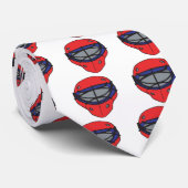 Cravate Rouge et bleu de masque de gardien de but (Roulé)