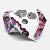 Cravate rouge et bleu de tatouage de mite (Roulé)