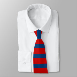 Cravate rouge et bleue de rayure de rugby