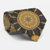 Cravate rouge et jaune de rangée de mandala de (Roulé)