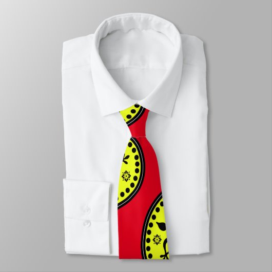 Cravate Rouge Et Jaune Rétro (Attaché)