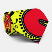 Cravate Rouge Et Jaune Rétro (Roulé)