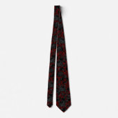 Cravate Rouge et noir Floral Damask Mariage gothique (Dos)