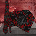 Cravate Rouge et noir Floral Damask Mariage gothique<br><div class="desc">Un cravate mariage gothique rouge et noir avec damas floral mélangé avec des flancs vintages noirs et gris. Fait un cravate parfait pour les mariés et les groomsmen.</div>