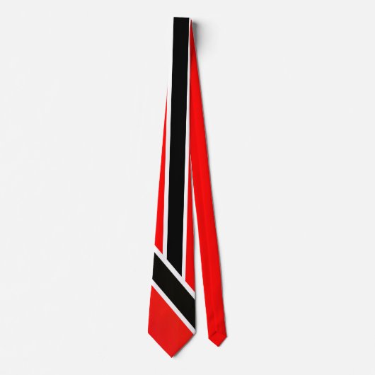 Cravate Rouge et noir sur blanc (Devant)