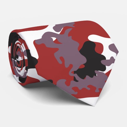 Cravate rouge faite sur commande de Camo (Roulé)