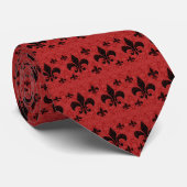 Cravate Rouge Fleur-De-Lis (Roulé)