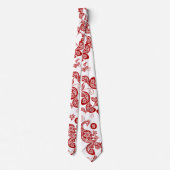 Cravate Rouge Floral Boho Peacock Élégant Est Chic Asiatiq (Dos)