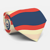 Cravate Rouge foncé bleu crème ondulé (Roulé)
