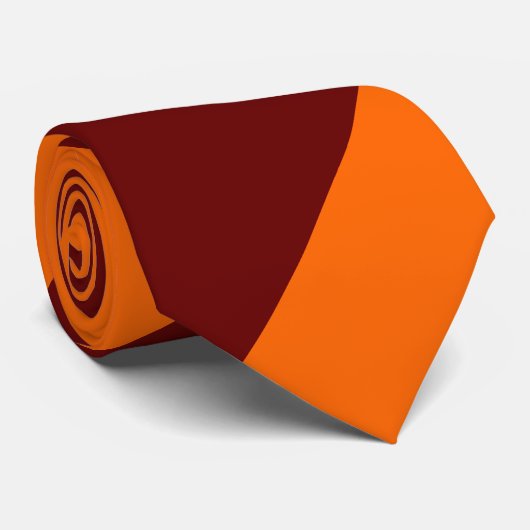 Cravate Rouge foncé et orange (Roulé)
