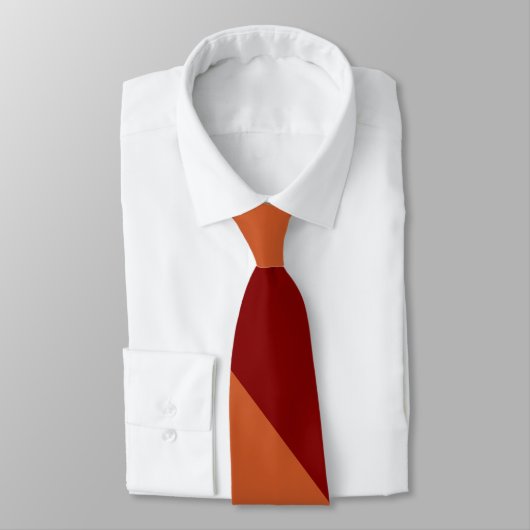 Cravate Rouge foncé et orange brûlée Diagonal-Rayés (Attaché)