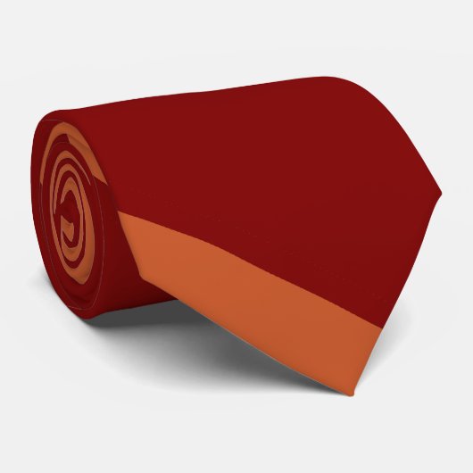 Cravate Rouge foncé et orange brûlée Diagonal-Rayés (Roulé)