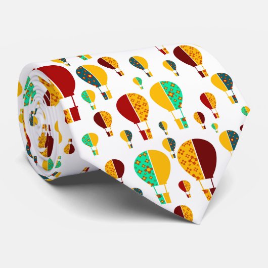 Cravate Rouge Jaune Nouveau-Mexique Zia Hot Air Balloon (Roulé)