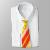Cravate Rouge jaune Orange Abstrait rayures (Attaché)