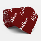 Cravate Rouge moderne Monogrammé Minimal Classique Simple (Roulé)