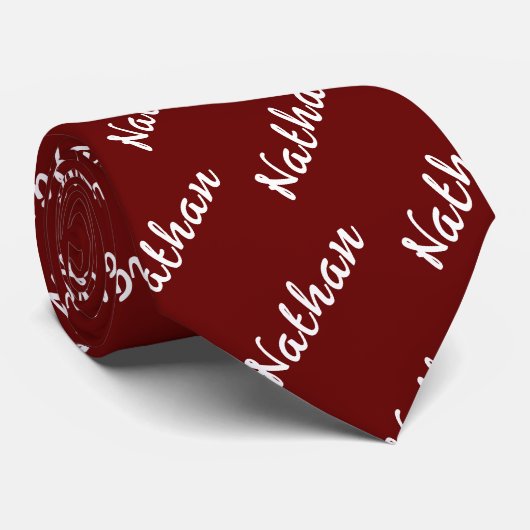 Cravate Rouge moderne Monogrammé Minimal Classique Simple (Roulé)