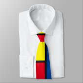 Cravate Rouge, noir, bleu et jaune Abstrait (Attaché)