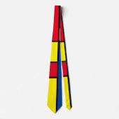 Cravate Rouge, noir, bleu et jaune Abstrait (Devant)