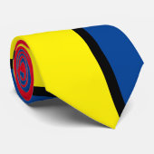 Cravate Rouge, noir, bleu et jaune Abstrait (Roulé)