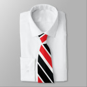 Cravate Rouge noir et blanc double rayé (Attaché)
